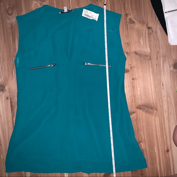 Chiffon Sleeveless Blouse- Teal - Picture 9 of 9